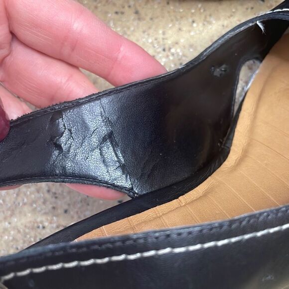 Gianni Bini Black Leather & Jute Slingback High Heeled Sandals sz 7 - Picture 12 of 13